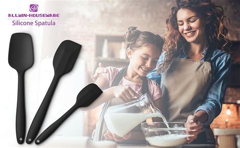 Silicone Spatula 3 Piece Set Ergonomic Handle High Heat Resistant