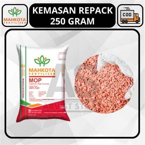 Jual Pupuk Kcl Mahkota Mop Origin Canada Kemasan Repack Gram