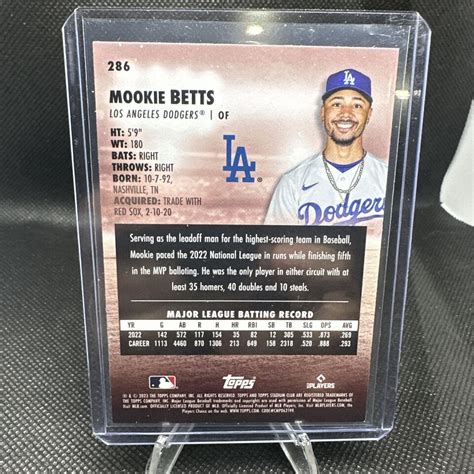 Topps Stadium Club Chrome Mookie Betts Los Angeles Dodgers Ebay