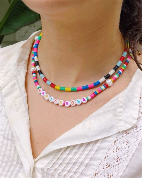 Diy Color Blocked Disk Beaded Necklaces Beaded Necklace How To Make