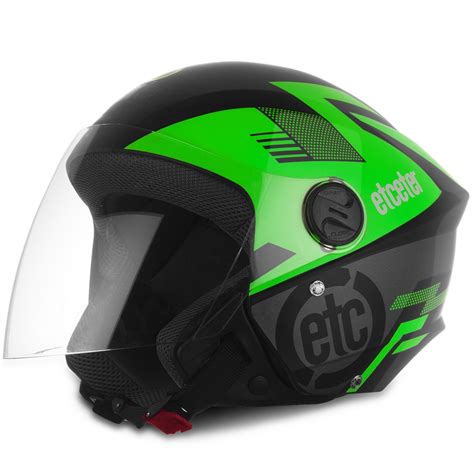 Capacete Aberto Etceter Open Brilhante Viseira Cristal Pro Tork