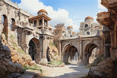 Premium AI Image | concept art building illustration ephesus an ancient city ancient city ...