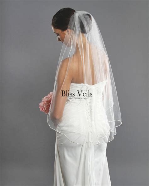 Soft Fingertip Veil Wedding Veil Satin Edge Veil One Layer Veil