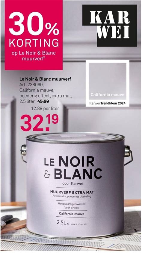 Le Noir Blanc Muurverf Liter Aanbieding Bij Karwei