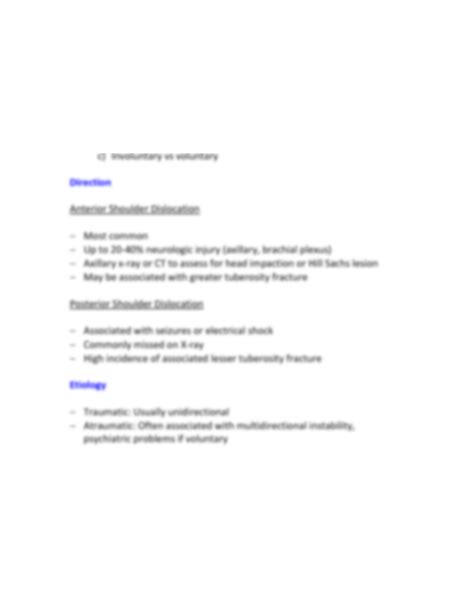 SOLUTION: Shoulder dislocations - Studypool