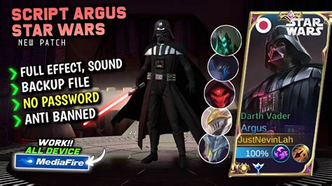 Script Skin Argus Star Wars Terbaru No Password Full Effect Voice