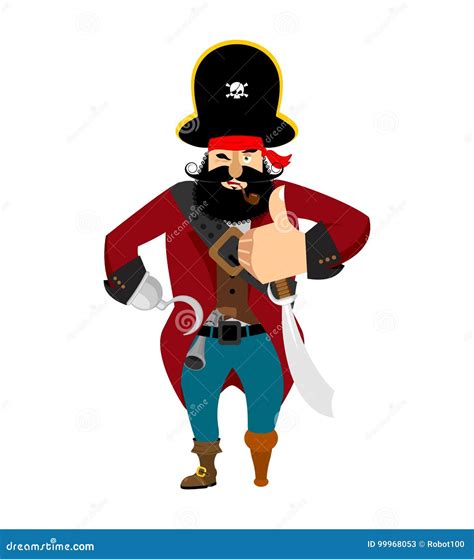 Pirate Thumbs Up Filibuster Winks Emoji Buccaneer Cheerful Stock