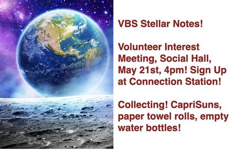 VBS Stellar Notes Volunteer Interest Meeting Five Forks Baptist Church