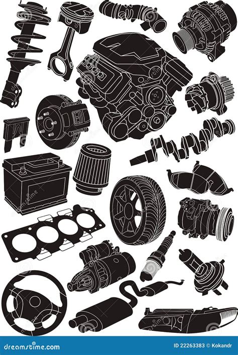 Car parts stock vector. Illustration of intake, absorber - 22263383