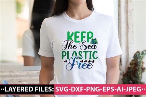 Keep the Sea Plastic Free SVG Cut File Gráfico por ismetarabd