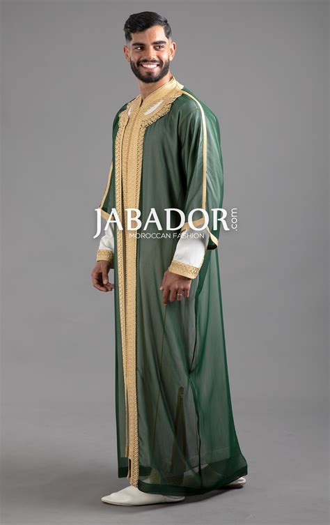 Caftan Homme Vert Et Or Jabador