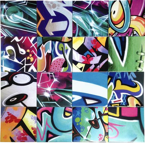 Snippet Out Of Our Last Order Of Funky And Colourful Graffiti Tiles