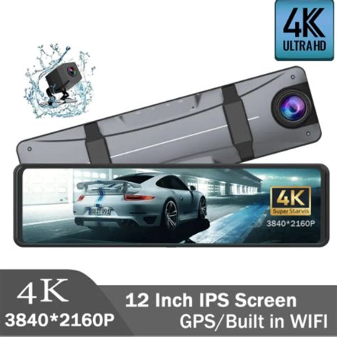 K In Araba Dikiz Aynas Wifi Dash Kamera Dvr S Per Hd P