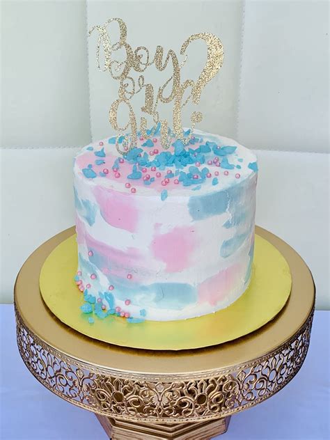 Gender Reveal Cake Boy Or Girl Rocks Or Pearls