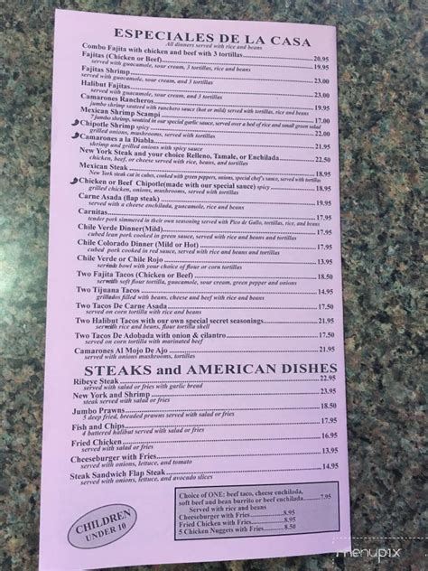 Menu Of Los Arcos In Anchorage Ak 99507