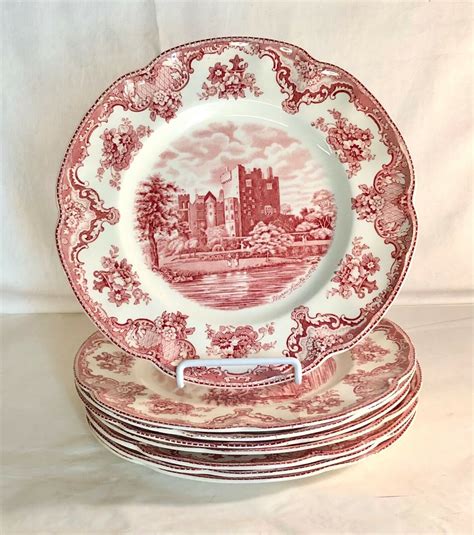 Mavin Johnson Brothers Pink Old Britain Castles Dinner Plates