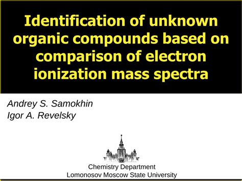 Pdf Identification Of Unknown Organic Compounds Based On Wsc