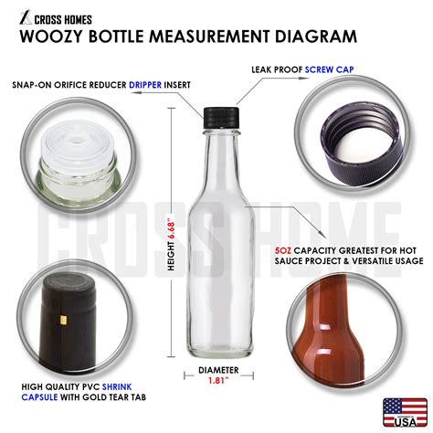 Mua Hot Sauce Woozy Bottles Empty Oz Complete Sets Of Premium Commercial Grade Clear Glass