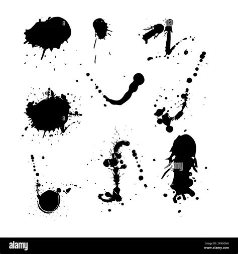 Ink Drops And Splashes Blotter Spots Liquid Paint Drip Drop Splash