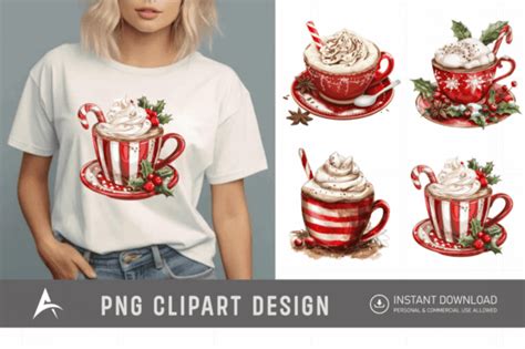 Watercolor Christmas Hot Cocoa Clipart Graphic By AllisonSuns Creative Fabrica