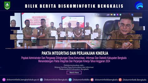 Pejabat Diskominfotik Tandatangani Pakta Integritas Dan Perjanjian