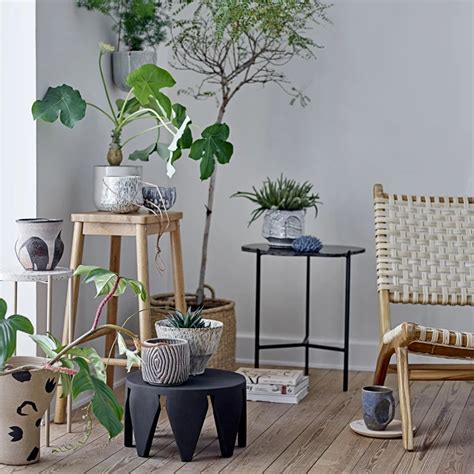 Mats Stool From Bloomingville Wood Stool Wooden Stools Flower Pots