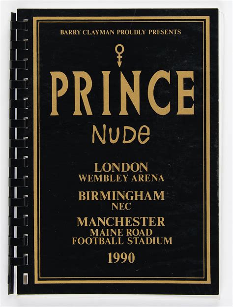 Prince Nude Uk Tour Book And Passes Rr Auction