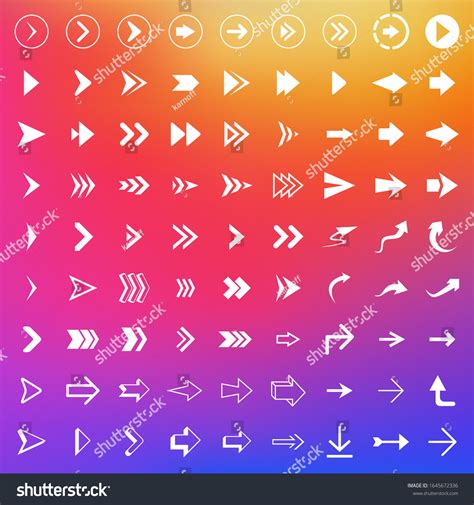 Set Of Arrows And Cursor Icons Flat Arrow Royalty Free Stock Vector