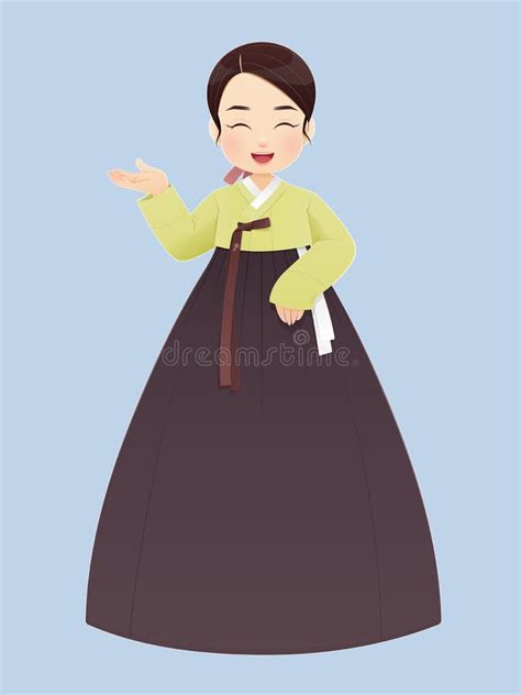 Traditional Korean Cartoon Girl