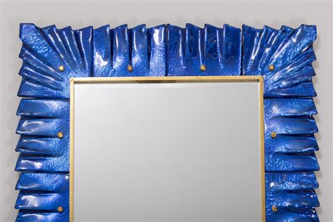 Contemporary Murano Cobalt Blue Glass Mirror In Stock For Sale At 1stdibs Blue Mirrors Blue