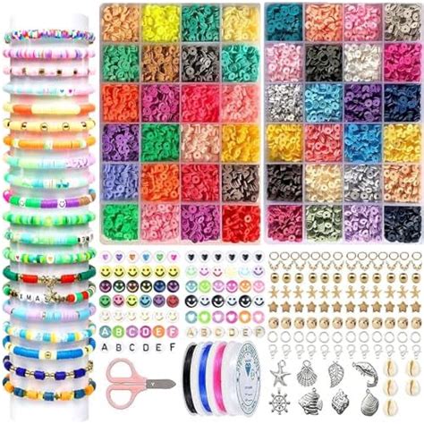 Fembw Pi Ces Kit Perles Plates Pour Bracelet Couleurs Mm