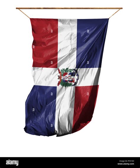 Flag of Dominican Republic. Vertical flag.Isolated on a white ...