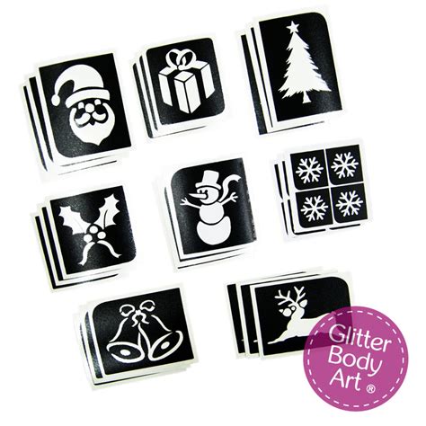 Christmas Stencil 24 Pack Temporary Tattoo Store