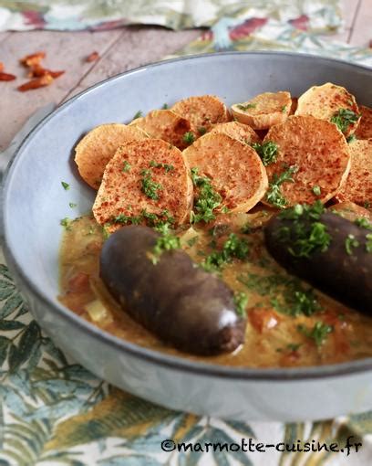 Ragoût de boudins antillais au lait de coco Le boudin noir entre