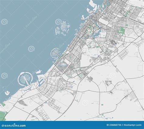 Mapa Vectorial De Dubai Mapa Detallado Del Rea Administrativa De La