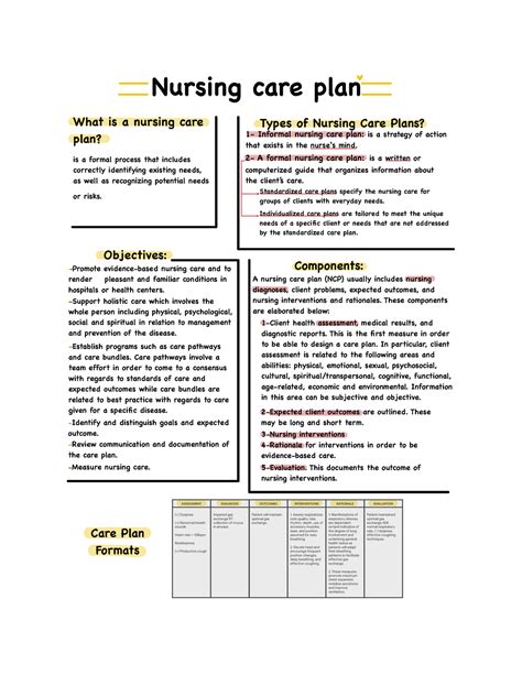 Nursing Care Plan Types Of Nursing Care Plans Is A Formal Process