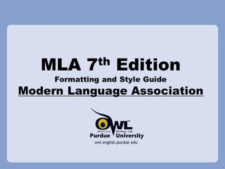 MLA 7 Th Edition Formatting And Style Guide What Is MLA MLA Modern