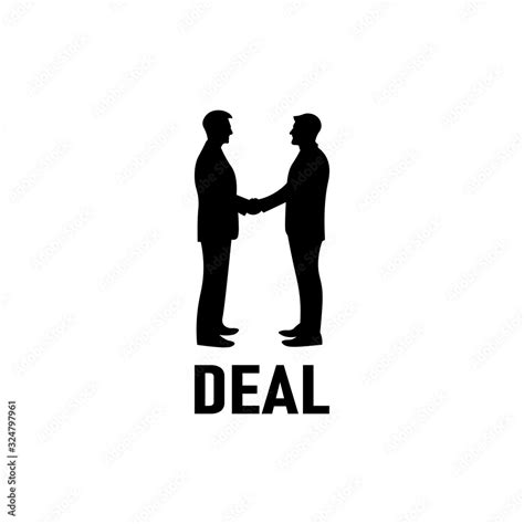 Black And White Silhouette Of Two People Shaking Hands Businessman