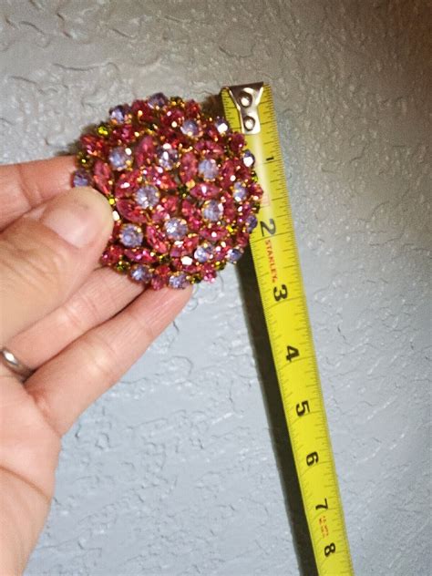 Vintage Rhinestones Pin Brooch Big Signed Austria Gem