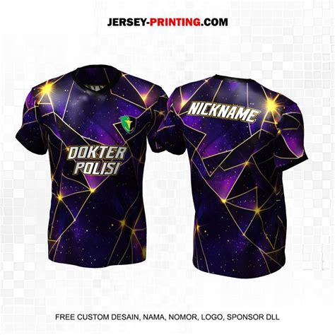 jersey dokter polisi hitam ungu motif abstrak triangle  jersey