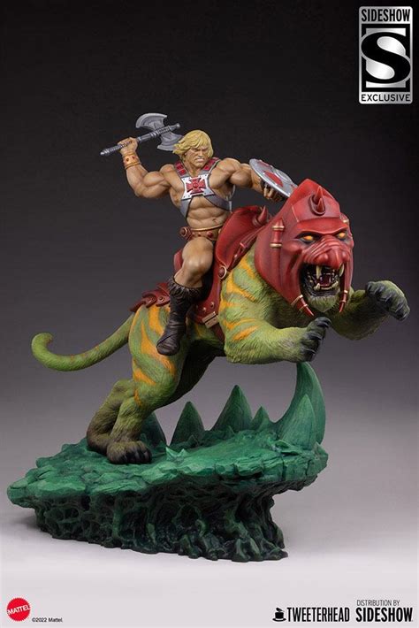 Statuette He Man And Battle Cat Classic Deluxe Deriv Store