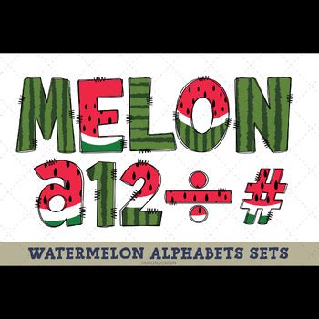 Watermelon Doodle Letters Alphabet Sets By Tanon Design TPT