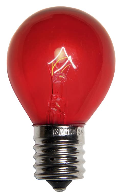 E17 Patio and Party Light Bulbs - S11 Transparent Red, 10 Watt ...