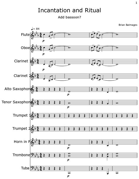 Incantation and Ritual - Sheet music for Flute, Oboe, Clarinet, Alto ...