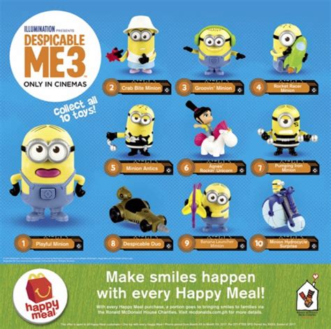 Minions Mania With The Despicable Me Themed Happy Meal Toys And Menu