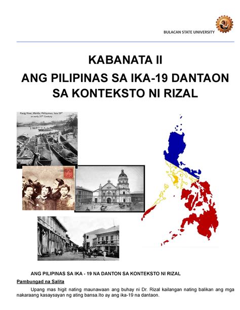 Kabanata Ii Buhay Ni Rizal Kabanata Ii Ang Pilipinas Sa Ika 19