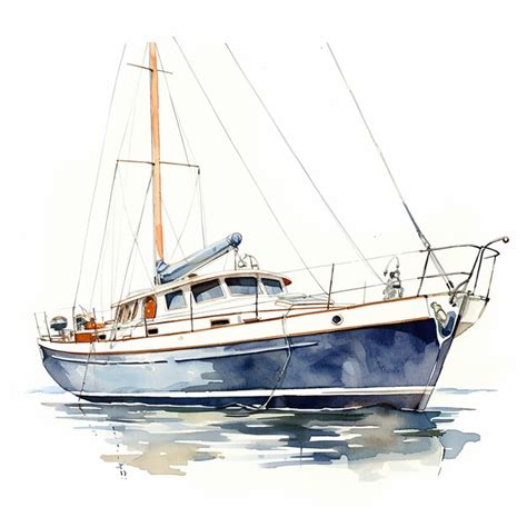 Premium Photo A Painting Of Rowboat Watercolor