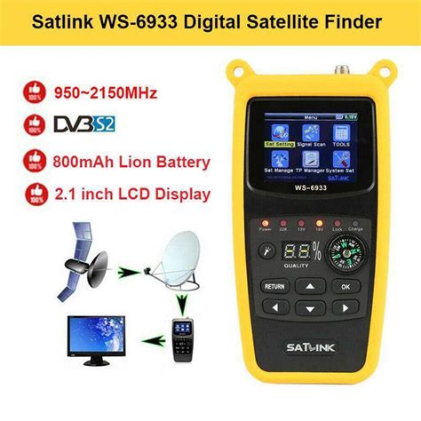 Satlink Ws 6933 Dvb S2 Fta Localizador De Satélite Digital Banda De Cku