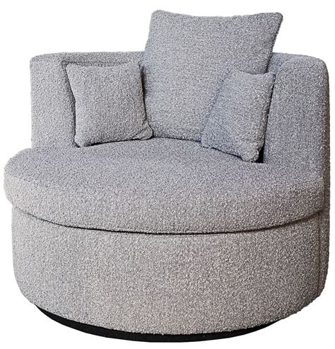 Casa Padrino fauteuil pivotant de luxe gris noir Ø 95 x H 89 cm