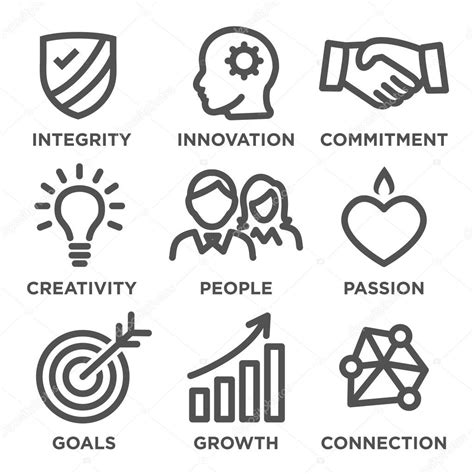 Company Core Values Outline Icons Stock Vector Bearsky Yahoo